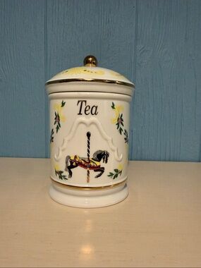 Lenox Vintage Carousel Tea Canister with Lid - Fine Porcelain